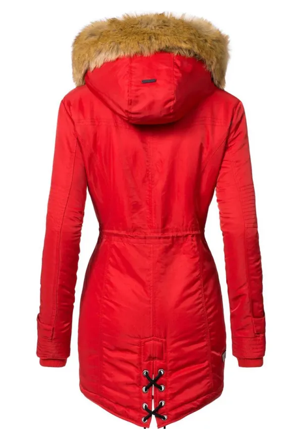 Women's padded parka coat red