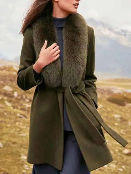 Casual Faux Fur Heavyweight Overcoat
