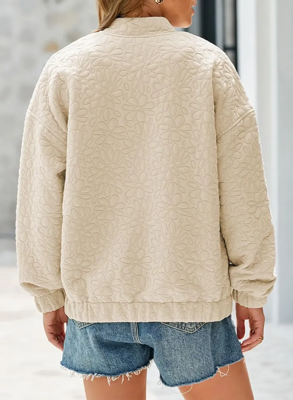 Jackets for Women Spring Fashion 2025 Cute Jacquard Coats Lightweight Zip Up Jackets Dressy Casual