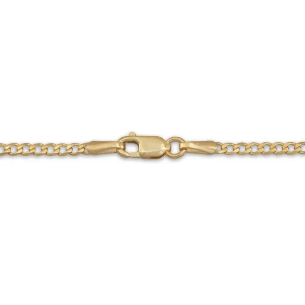 Solid Curb Chain Necklace 14K Yellow Gold 18