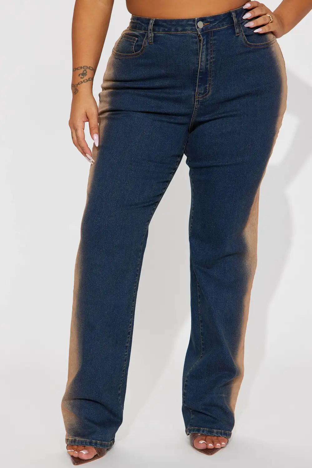 Sand Storm Tinted Stretch Straight Leg Jeans - Dark Wash