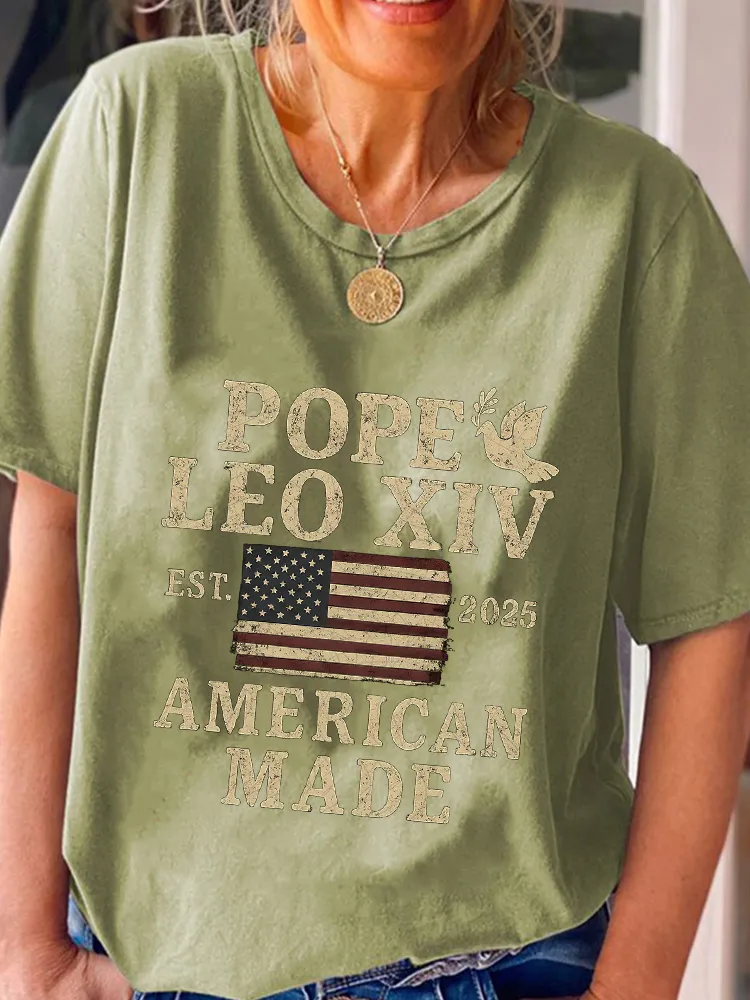 Women'S Pope Leo Xiv  Made In America Round-Neck Short-Sleeved T-Shirt
