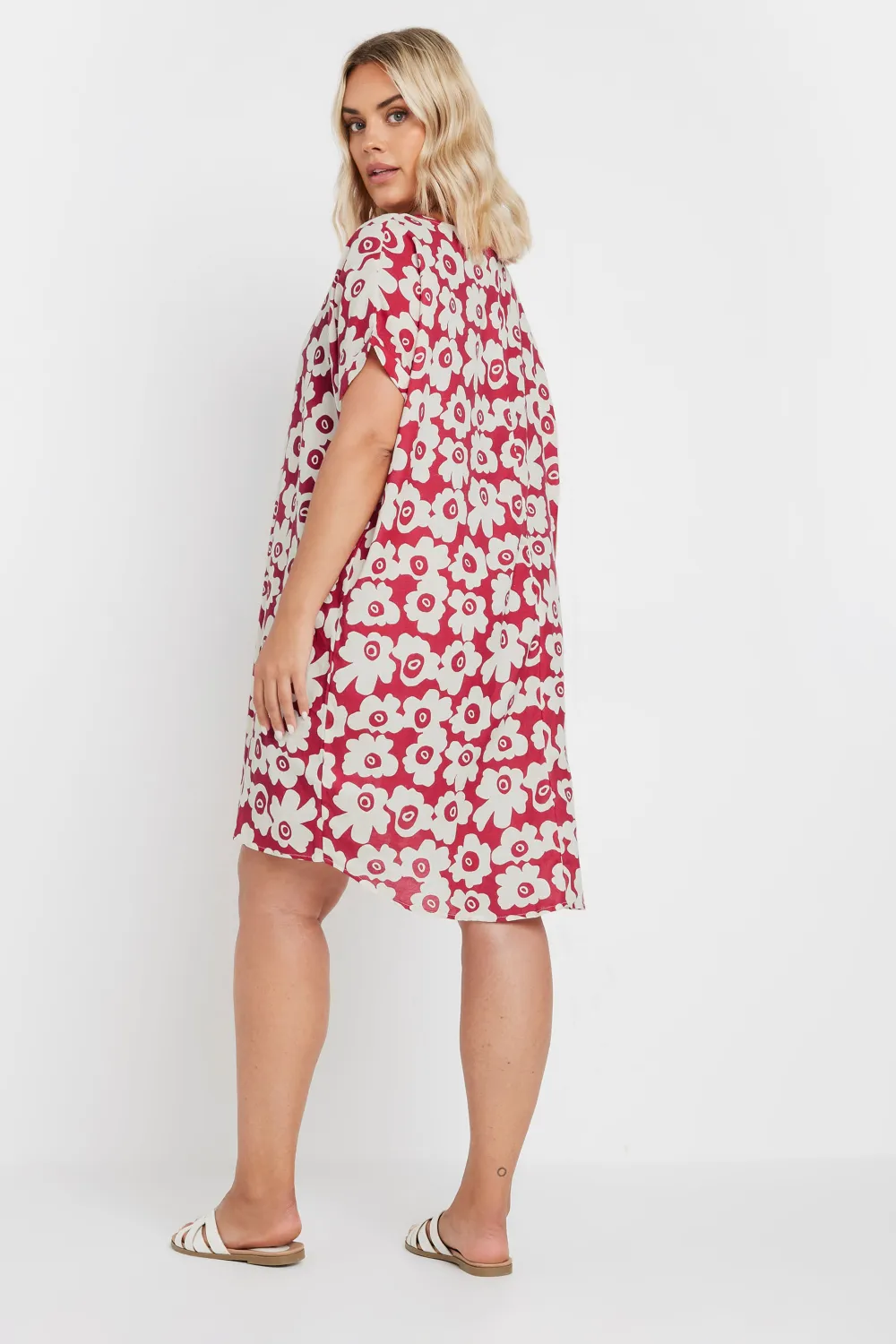 YOURS Curve Red Floral Print Tunic Dress
