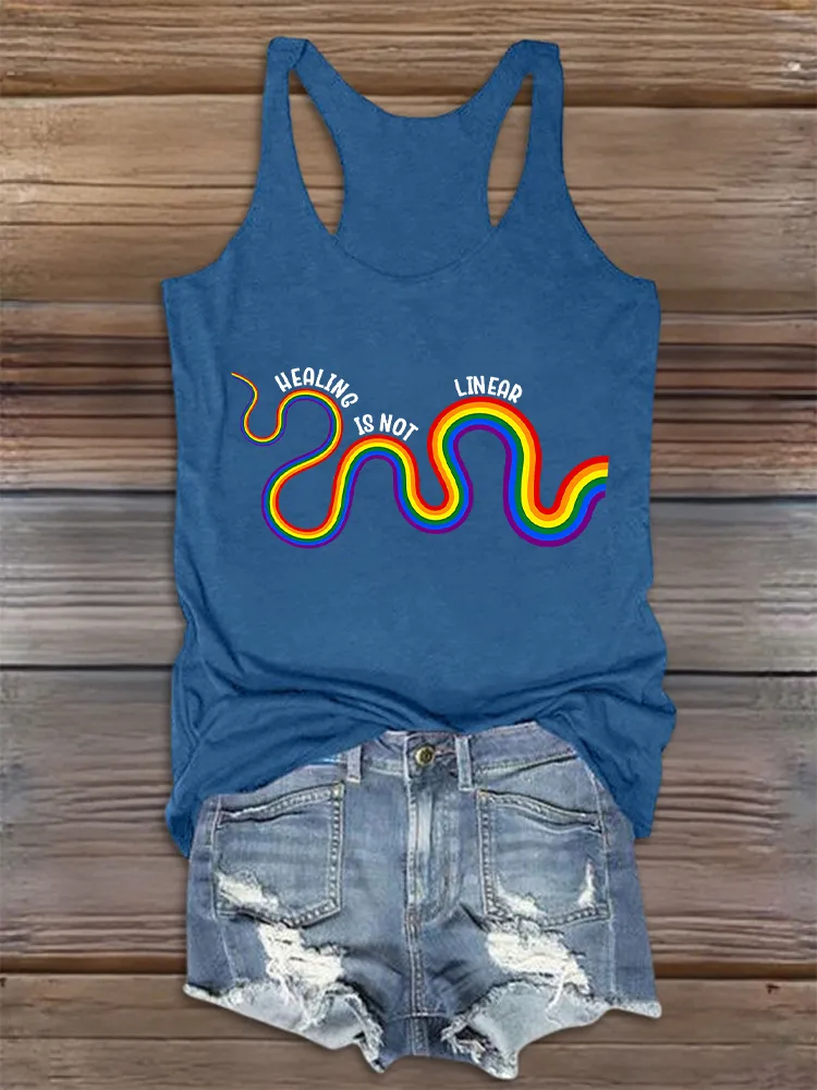 Women'S Round-Neck Sleeveless Vest Healing Is Not Linear Prints