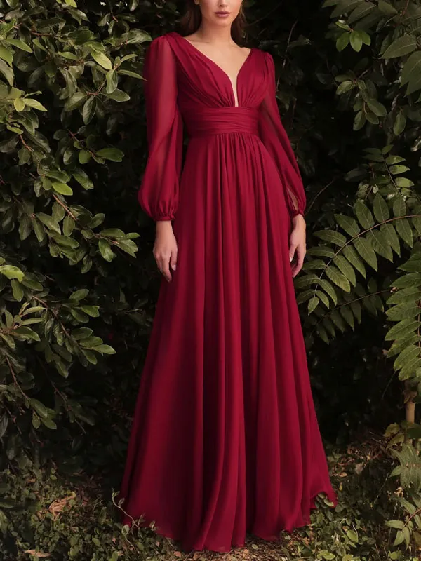 Airy chiffon party dress for women