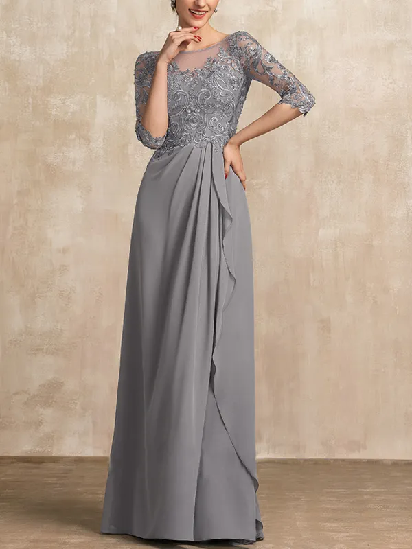 Chiffon Lace Bridal Mom Dress