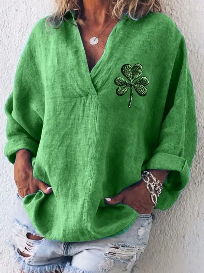 Women's St. Patrick's Day V-Neck Tops
