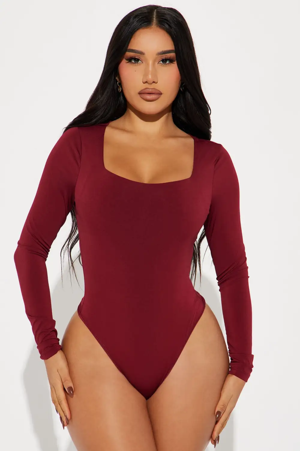 Sydney Square Neck Bodysuit - Wine