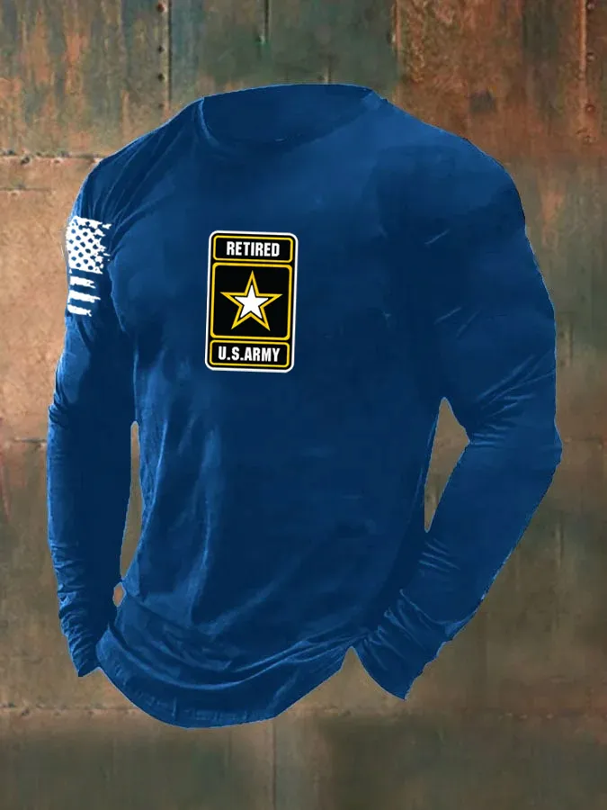 Men's Retired Army Pattern Long Sleeve T-Shirt