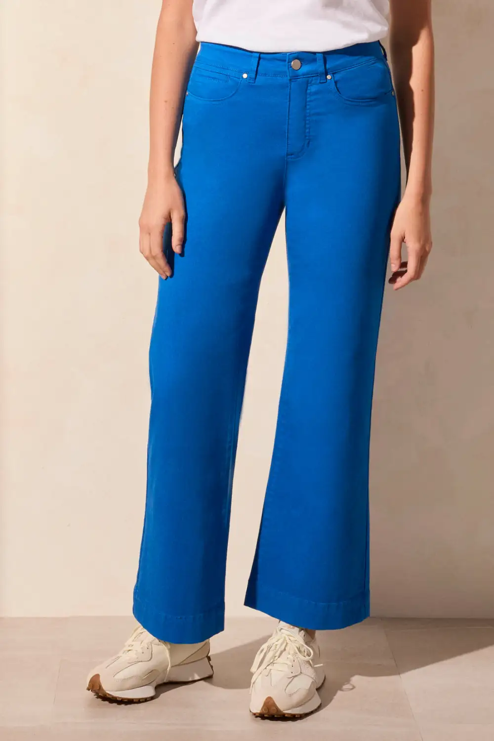 Comfort Stretch Fly Front Wide Leg Pants-Riviera