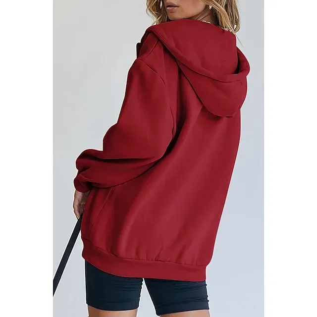 Hooded Drawstring Women's Jacket Long Sleeve Hooded Sweatshirt Athletic Warm Casual Breathable Moisture Wicking Running Sports Training Hiking Sportswear