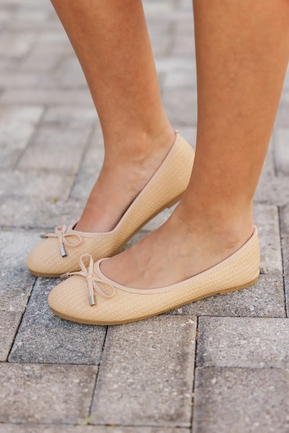 Coco Breeze Beige Raffia Flats