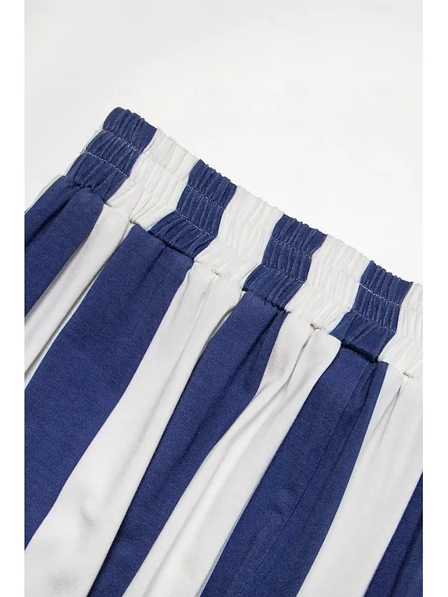 Striped Strapless Pocket Beach Jumpsuit