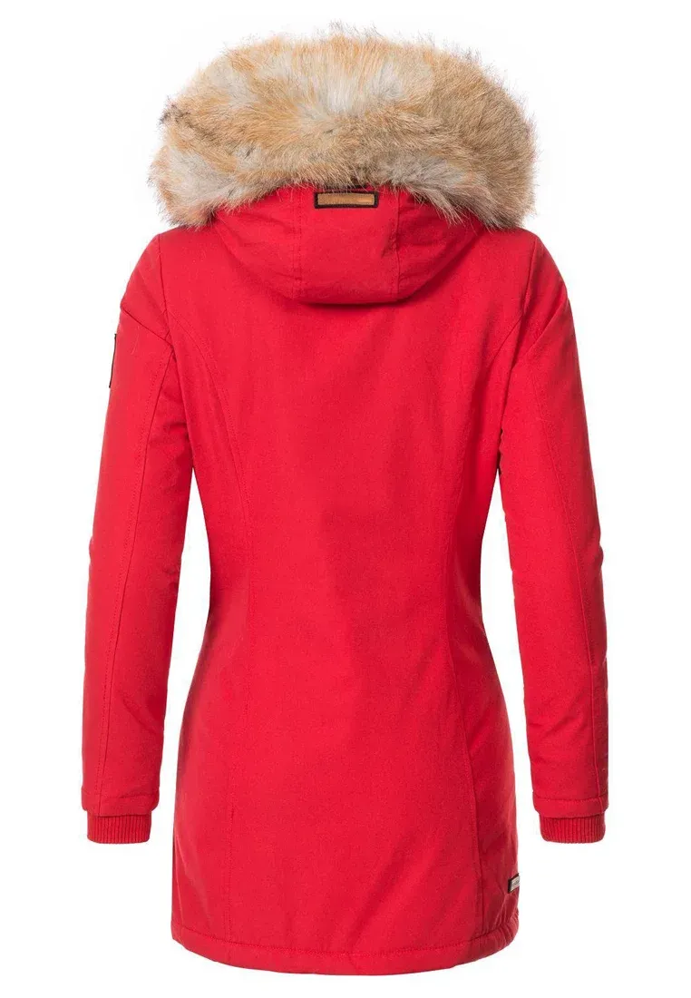 Plain  parka  coat black