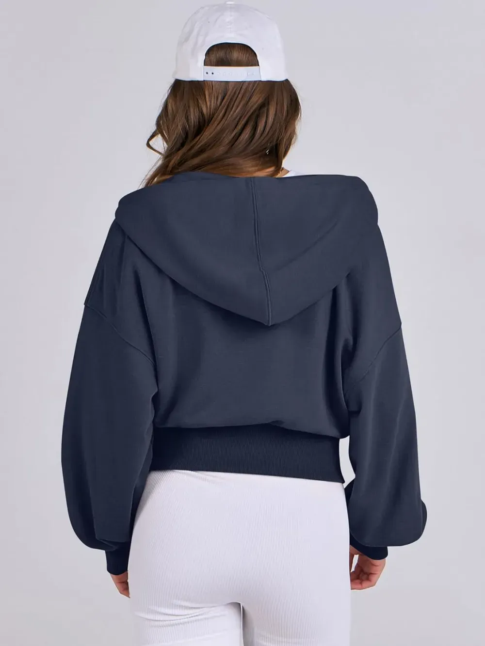 Women's Zip Up Hoodies Cropped Sweatshirts Full Zip Jackets Casual Fashion Fall Outfits Winter Clothes