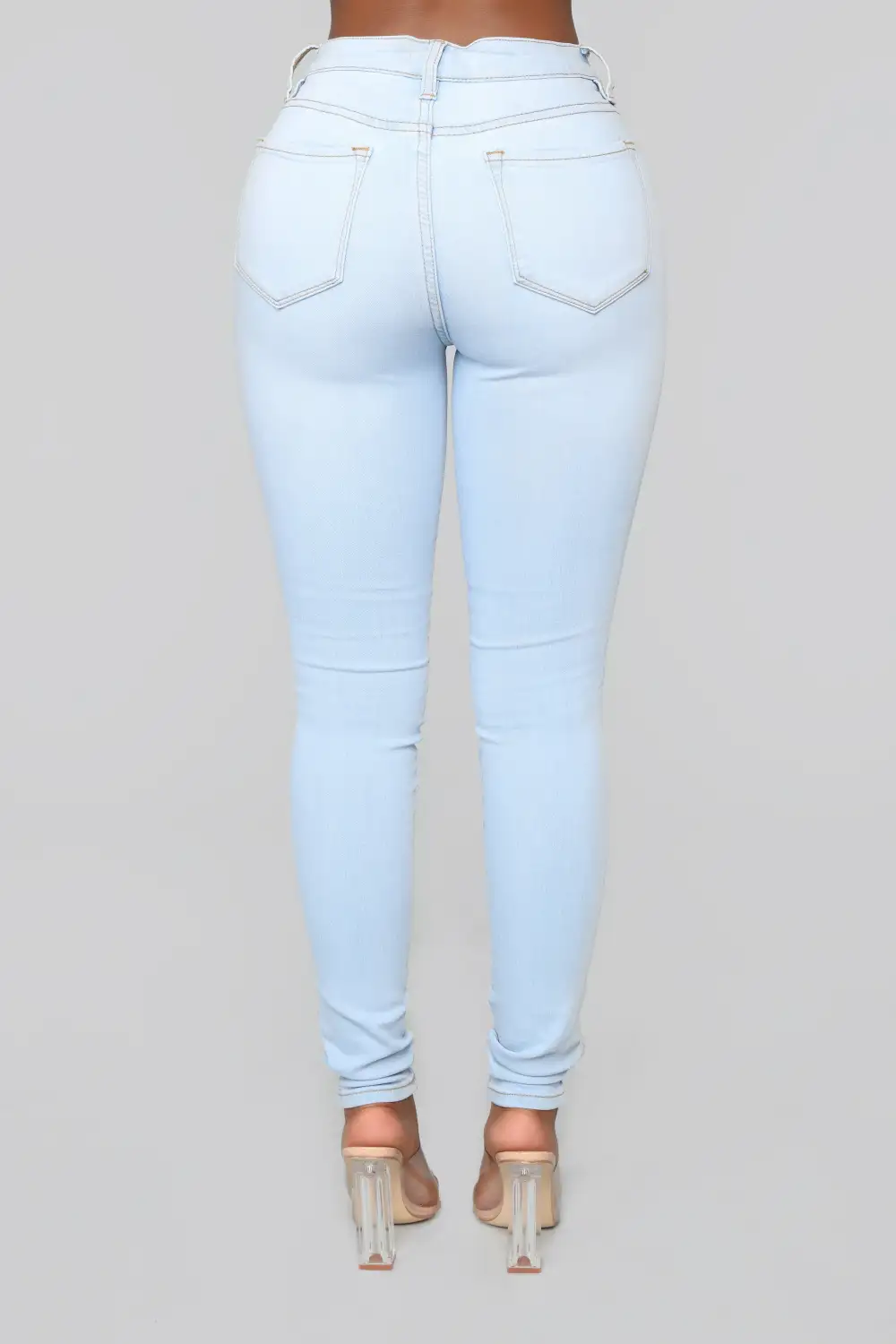 Classic Mid Rise Skinny Jeans - Light Blue Wash