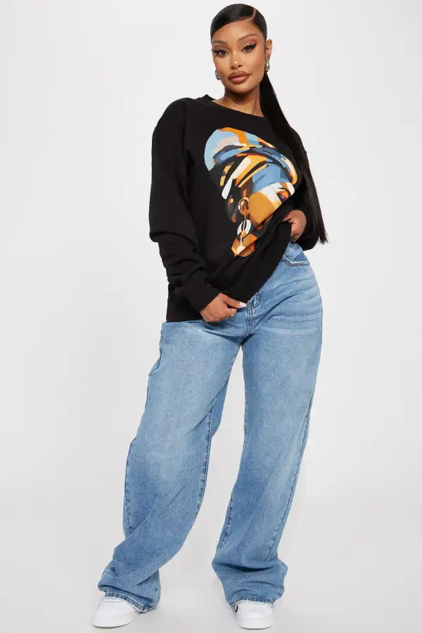 Beautiful Self Crew Neck Sweatshirt - Black
