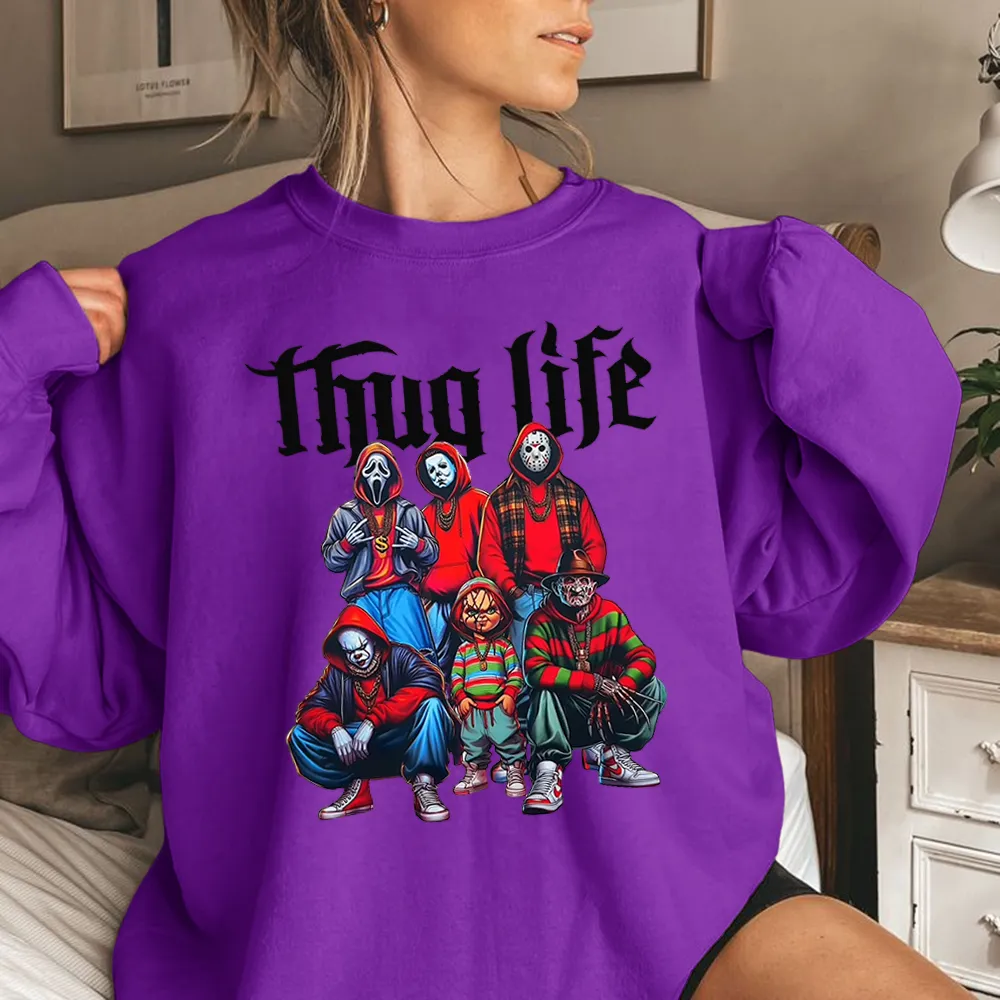 Purple Thug Life Horror Colorful Sweater Long Sleeve Hoodie Of You