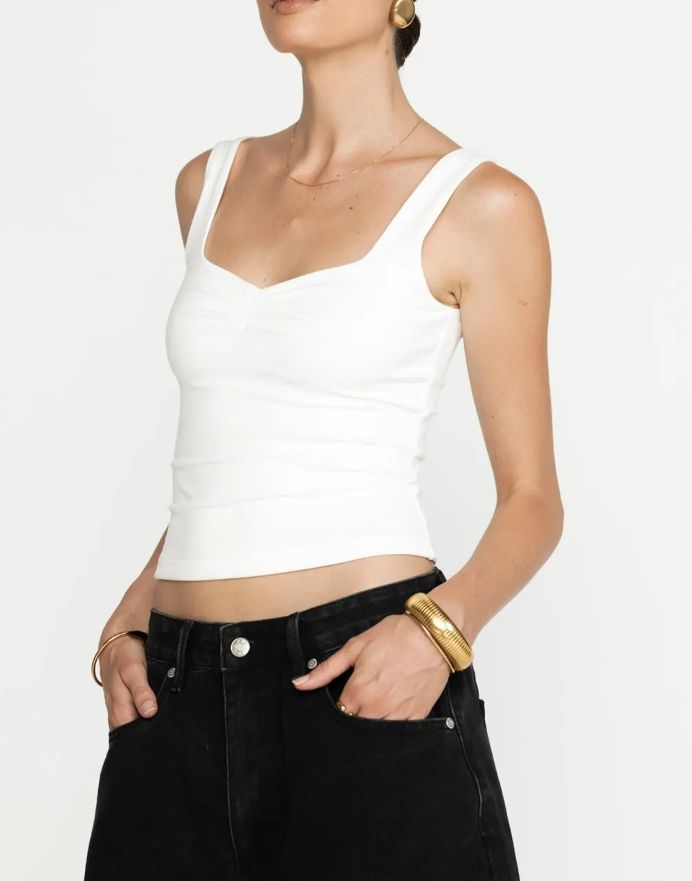 Elegant Solid Color Heart-Shaped Women's Vest