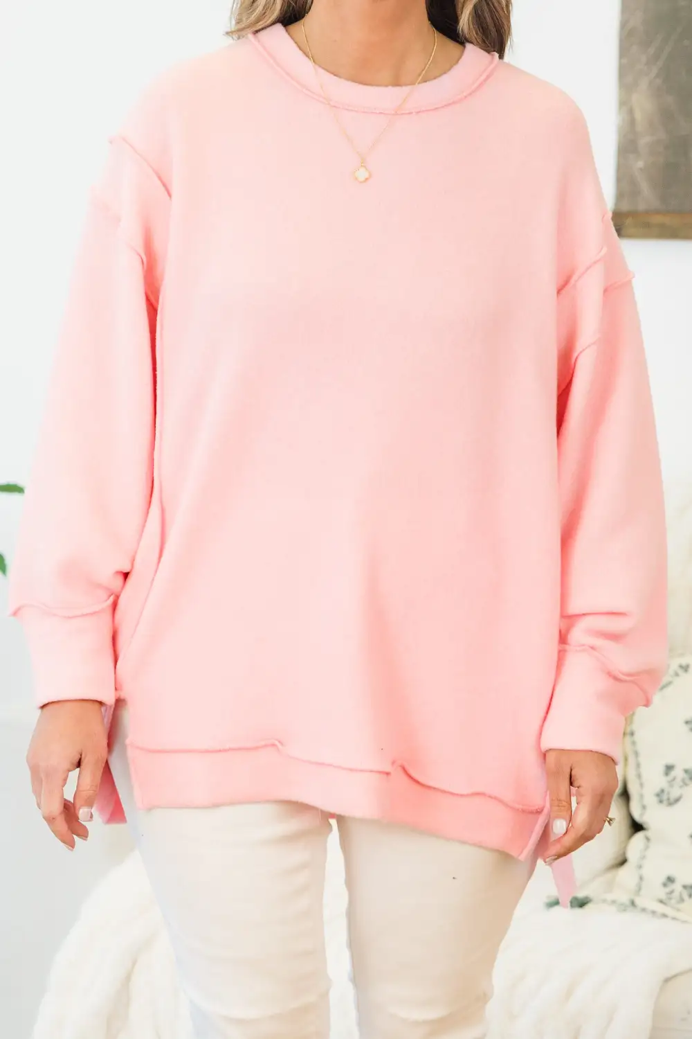 Say Hello Sweater, Dark Pink