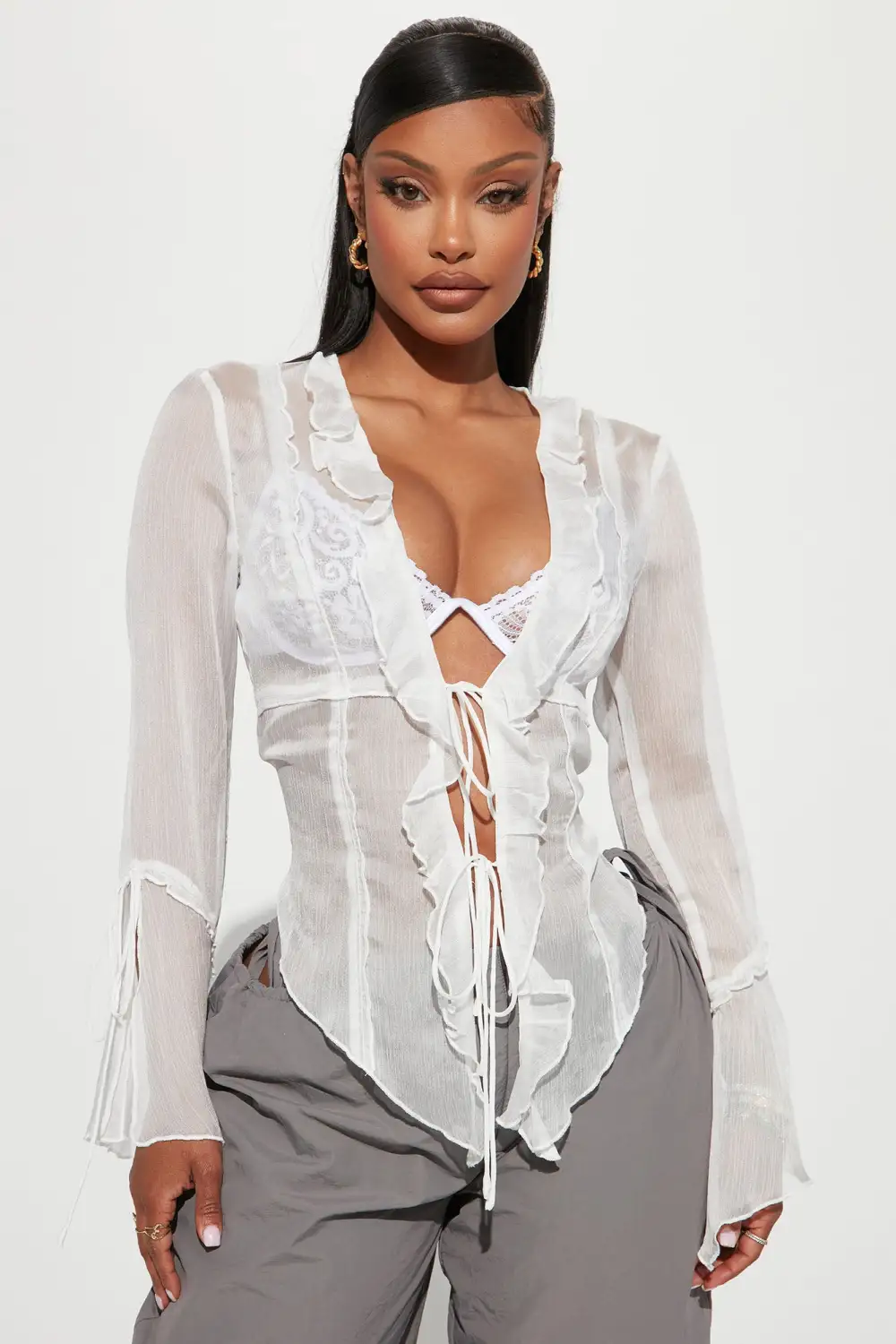 Sweet Sensation Ruffle Blouse - White