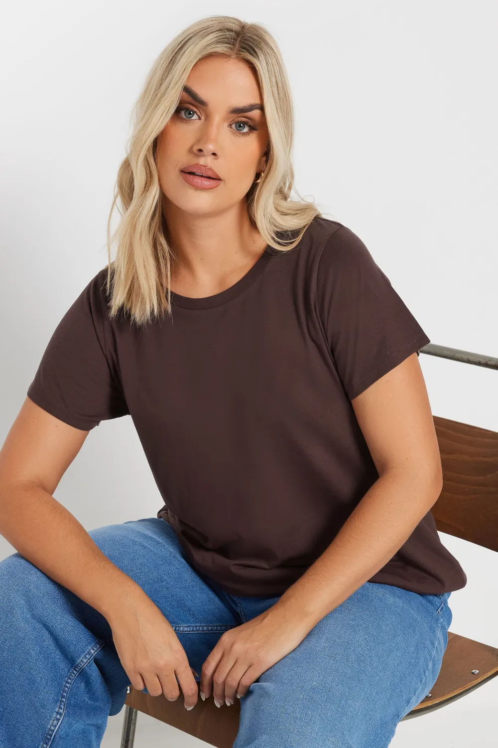 YOURS Curve Chocolate Brown Short Sleeve T-Shirt