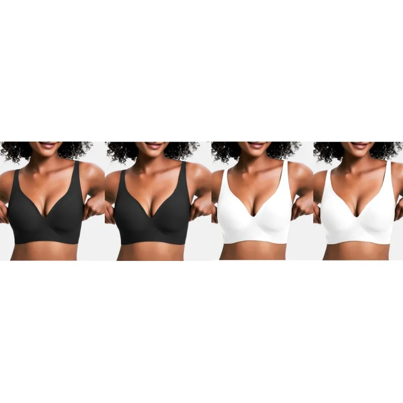 Women's Jelly Wireless Deep V Push-Up Seamless Bra