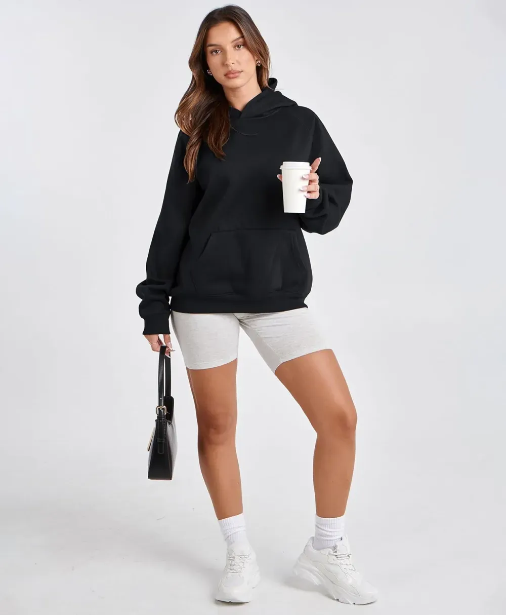 Womens Camo Hoodies Maple Leaf Print Oversized Hooded Sweatshirt Fleece Pullover Sweatshirts Long Sleeve with Pocket