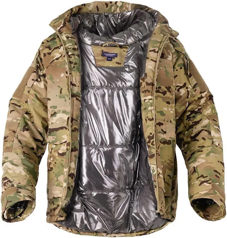 Men's Snow Ski Jacket Camo Tactical Warm Jacket Waterproof Hooded Coat Windproof Winter Parka with 9 Pockets