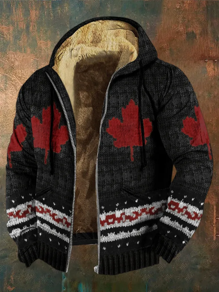 Men's Vintage Canada Maple Leaf Zipper Jacket