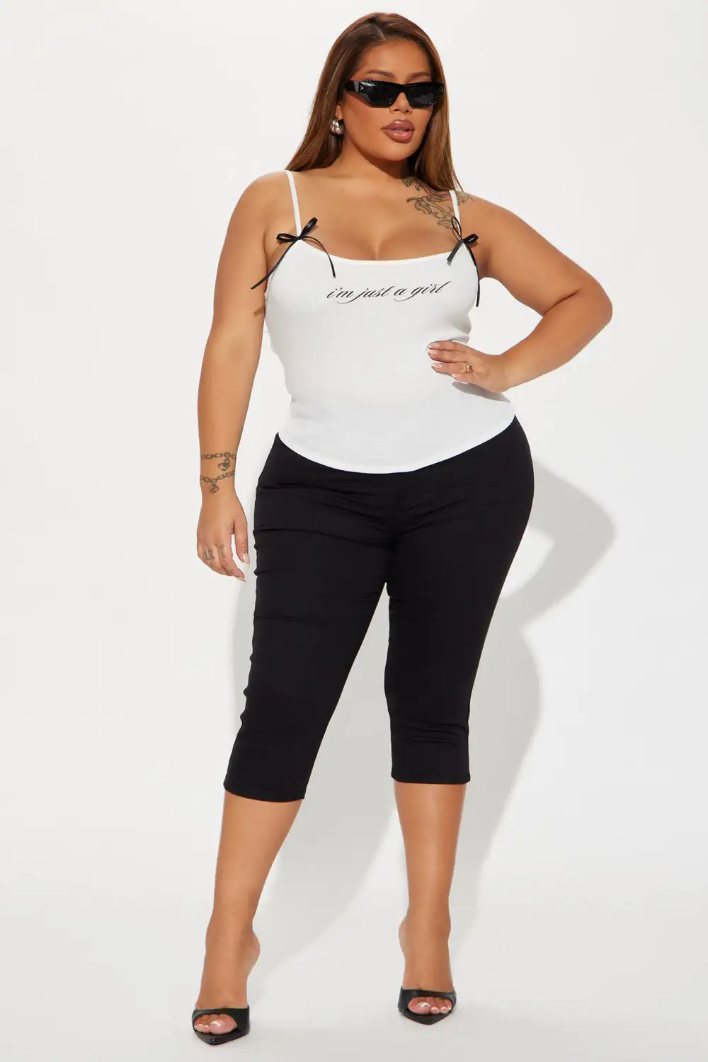 I'm Just A Girl Cami Top - White