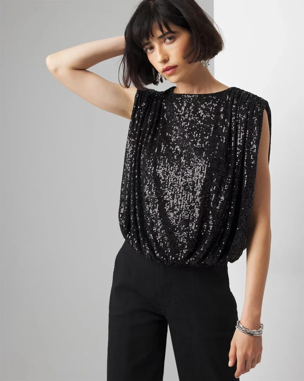 High Neck Embellished Top