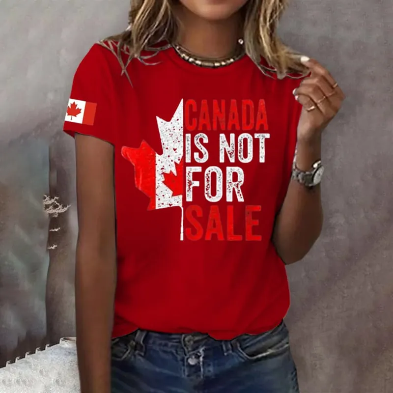 Women's Canada Is Not For Sale Print Short Sleeve T-shirt