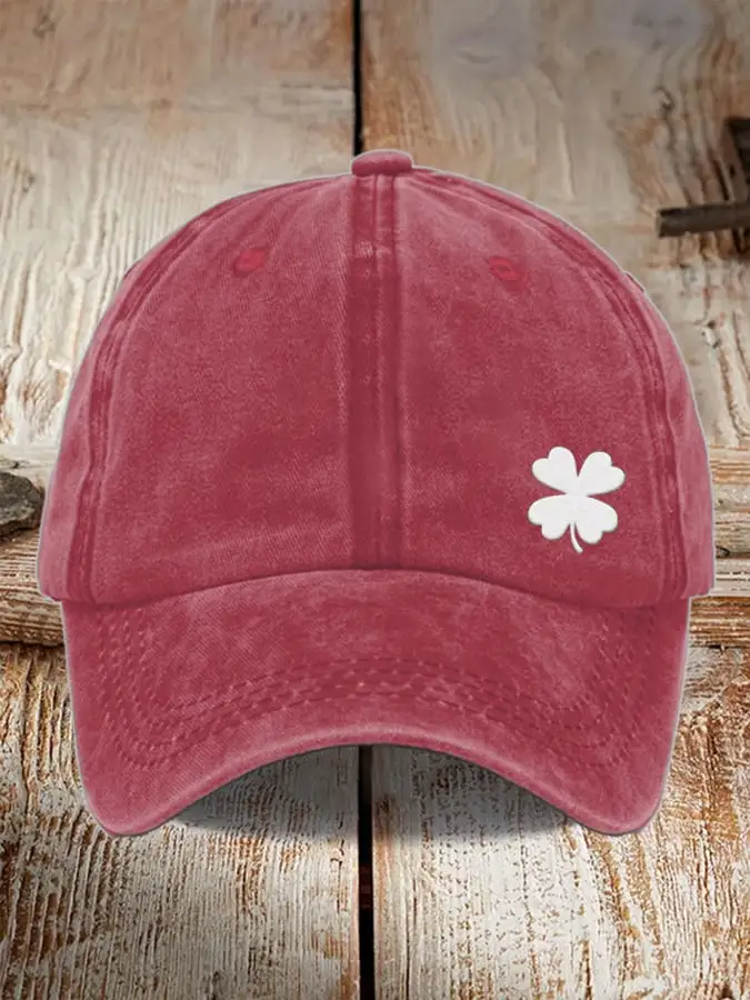 Distressed Washed Cotton St. Patrick Print Hat For Men And Women