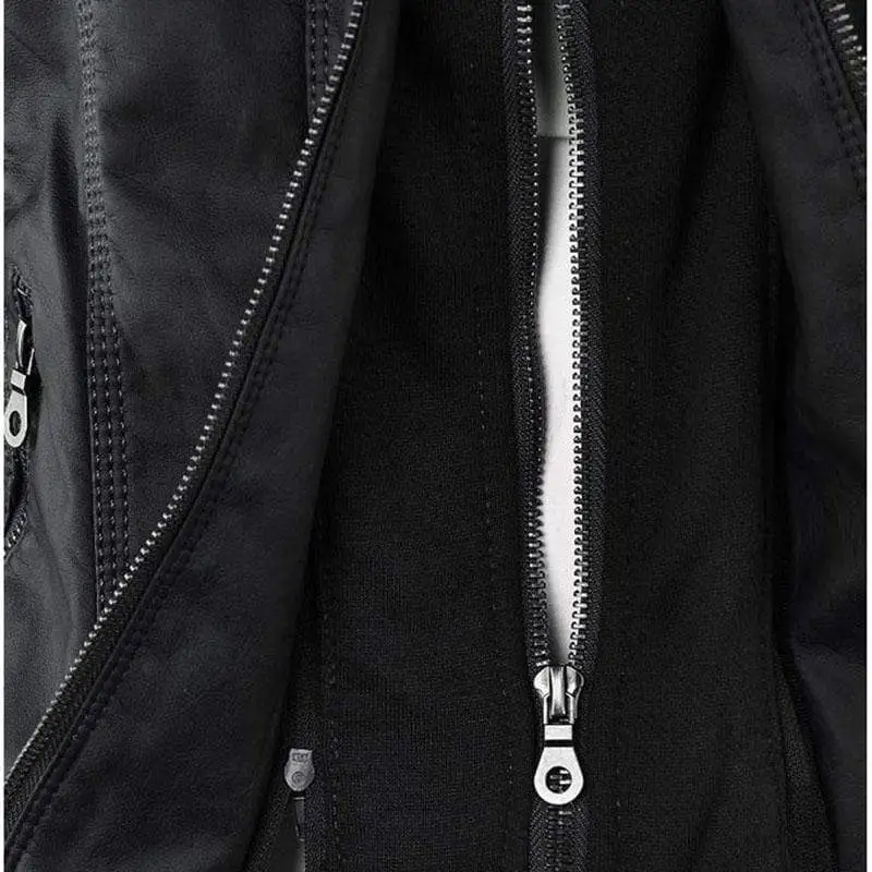 Women's Removable Hooded Faux Leather Jackets