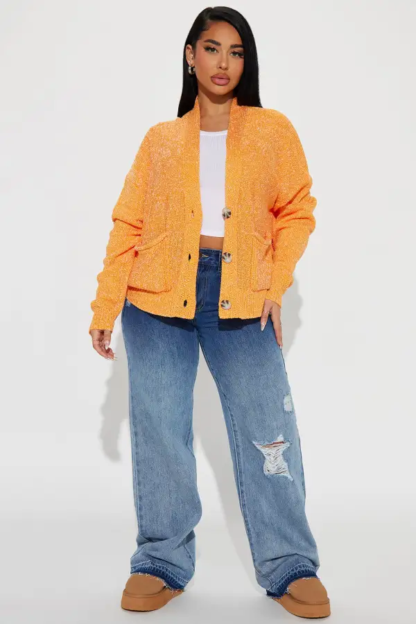 Audree Cardigan Sweater - Orange