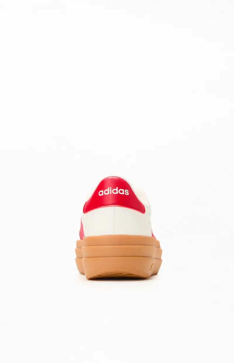 adidas Women's White & Red VL Court Bold Sneakers