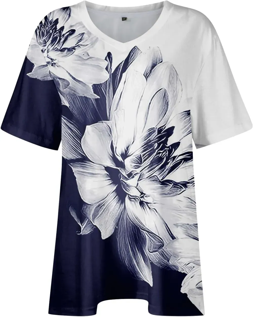 Plus Size Tops for Women Dressy Short Sleeve V Neck Shirts for Women Summer Tops for Women 2024 Floral Print Top
