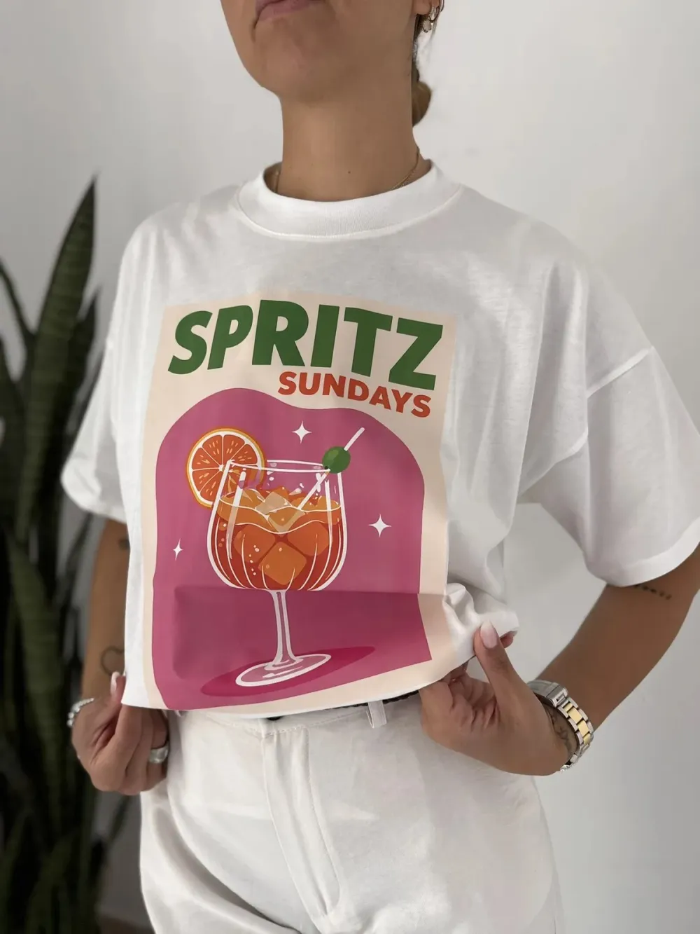 Relaxed Graphic Crewneck Cotton Tee Piece