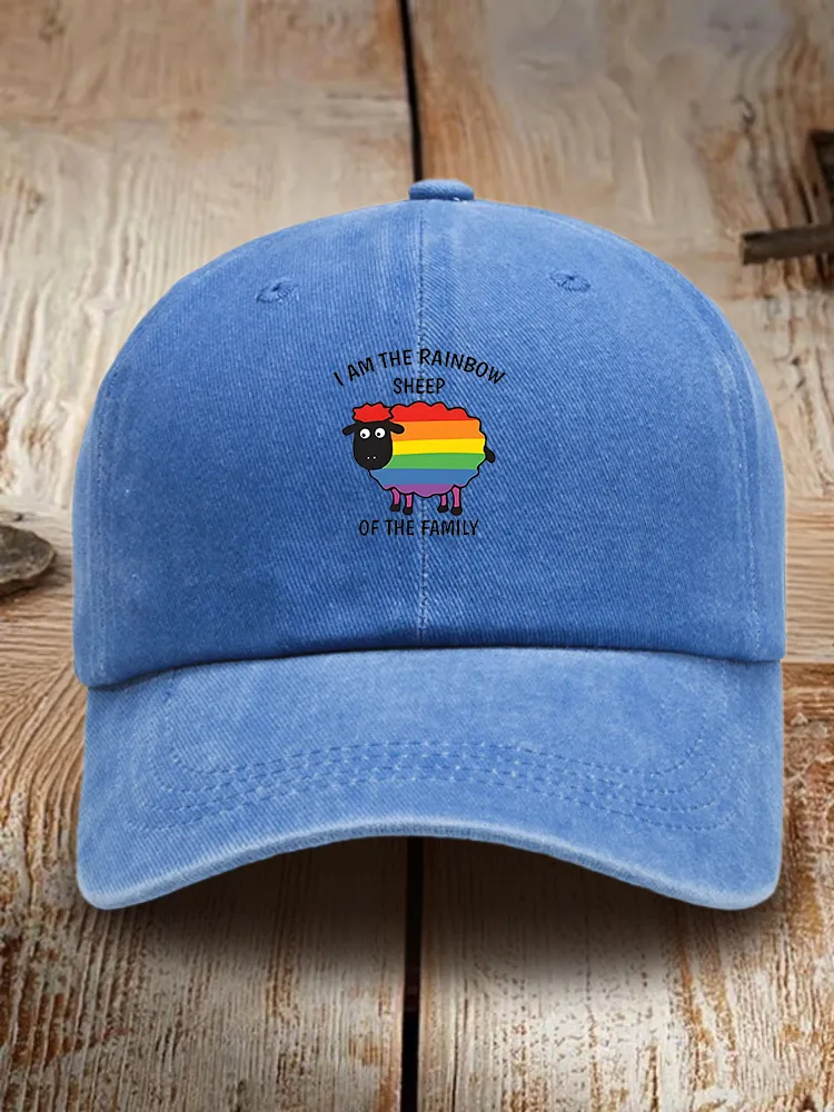I Am The Rainbow Sheep Of The Family Printed Baseball Cap