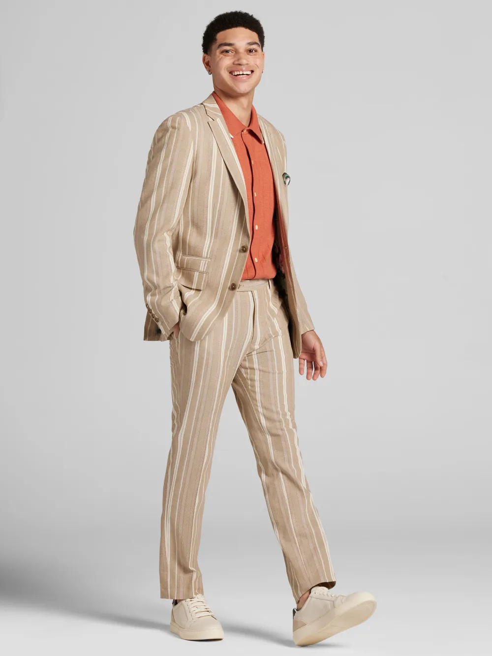 Paisley &Amp; Gray Slim Fit Stripe Suit Jacket