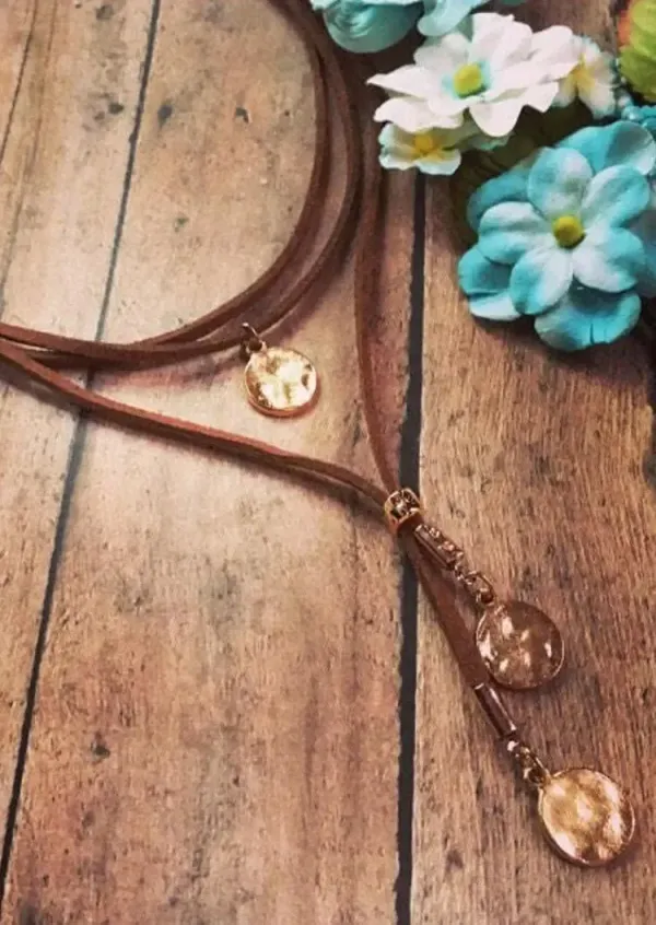 Vintage Disc Pendant Layered Necklace