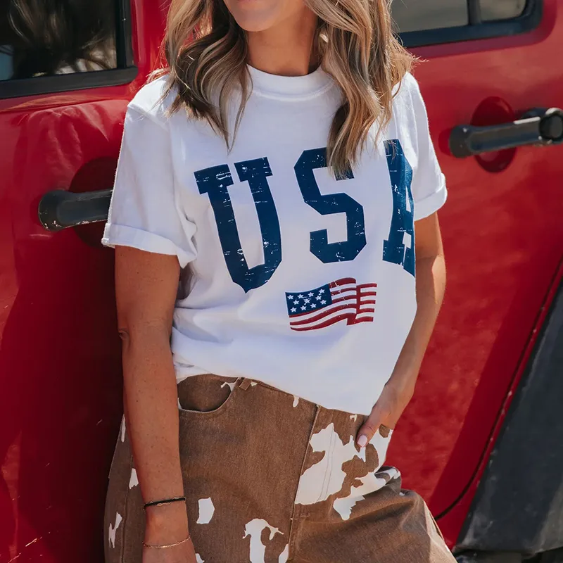 Women's Vintage Flag Independence Day T-shirt