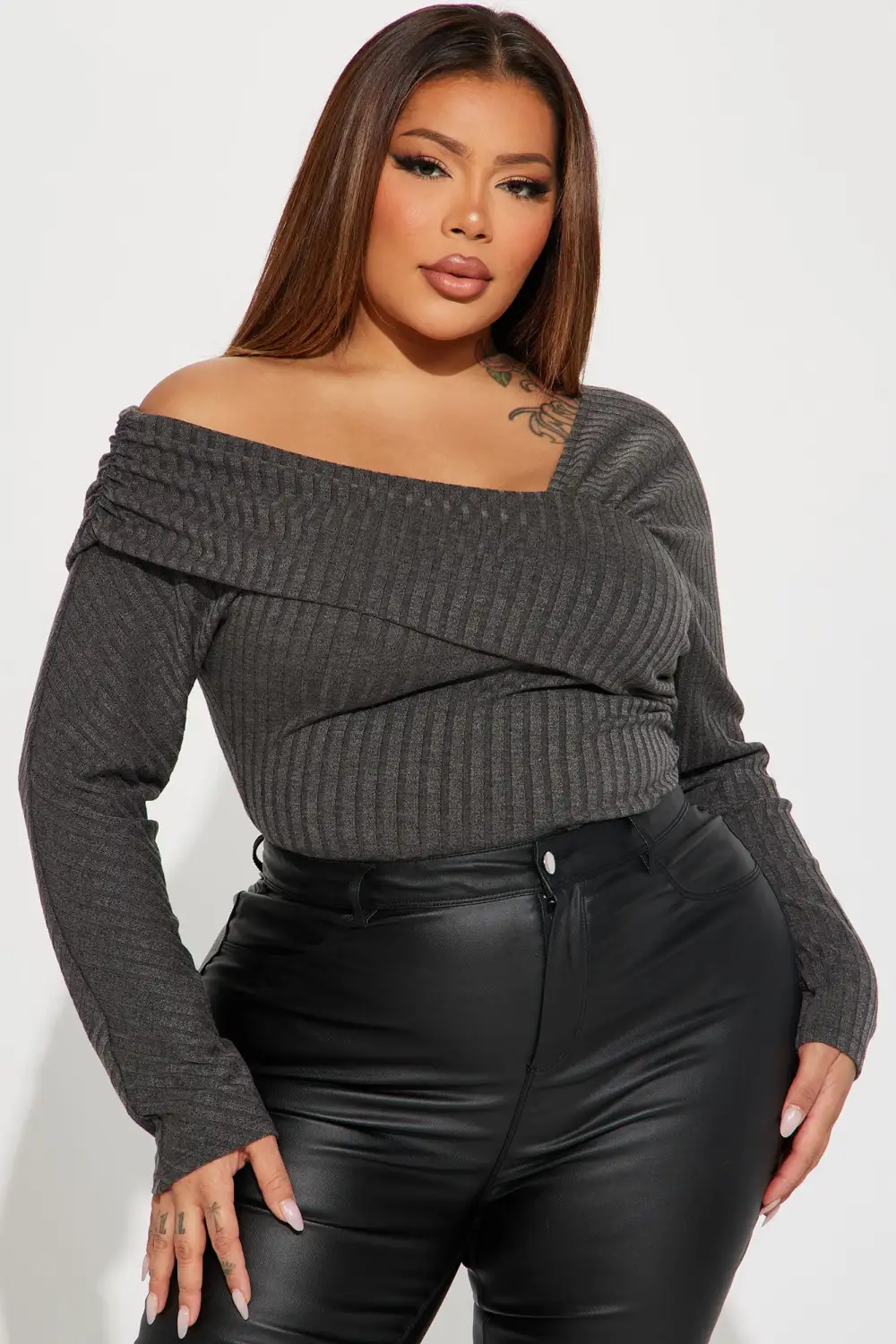 Effina One Shoulder Bodysuit - Grey