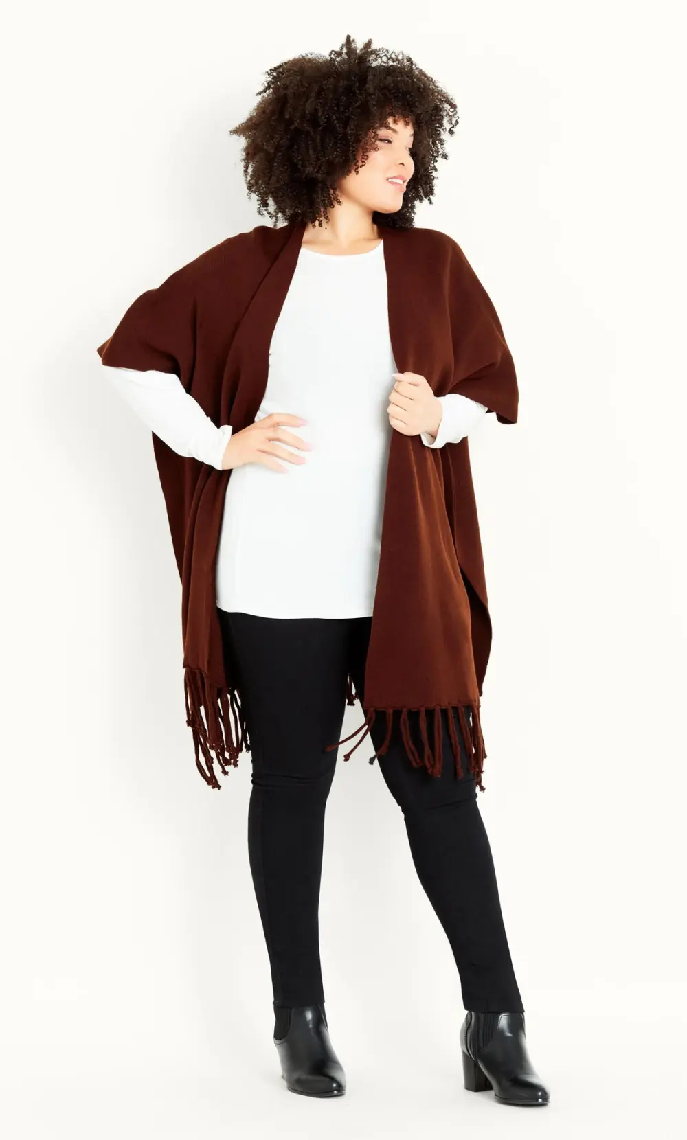 Evans Burgandy Red Knitted Wrap Cardigan