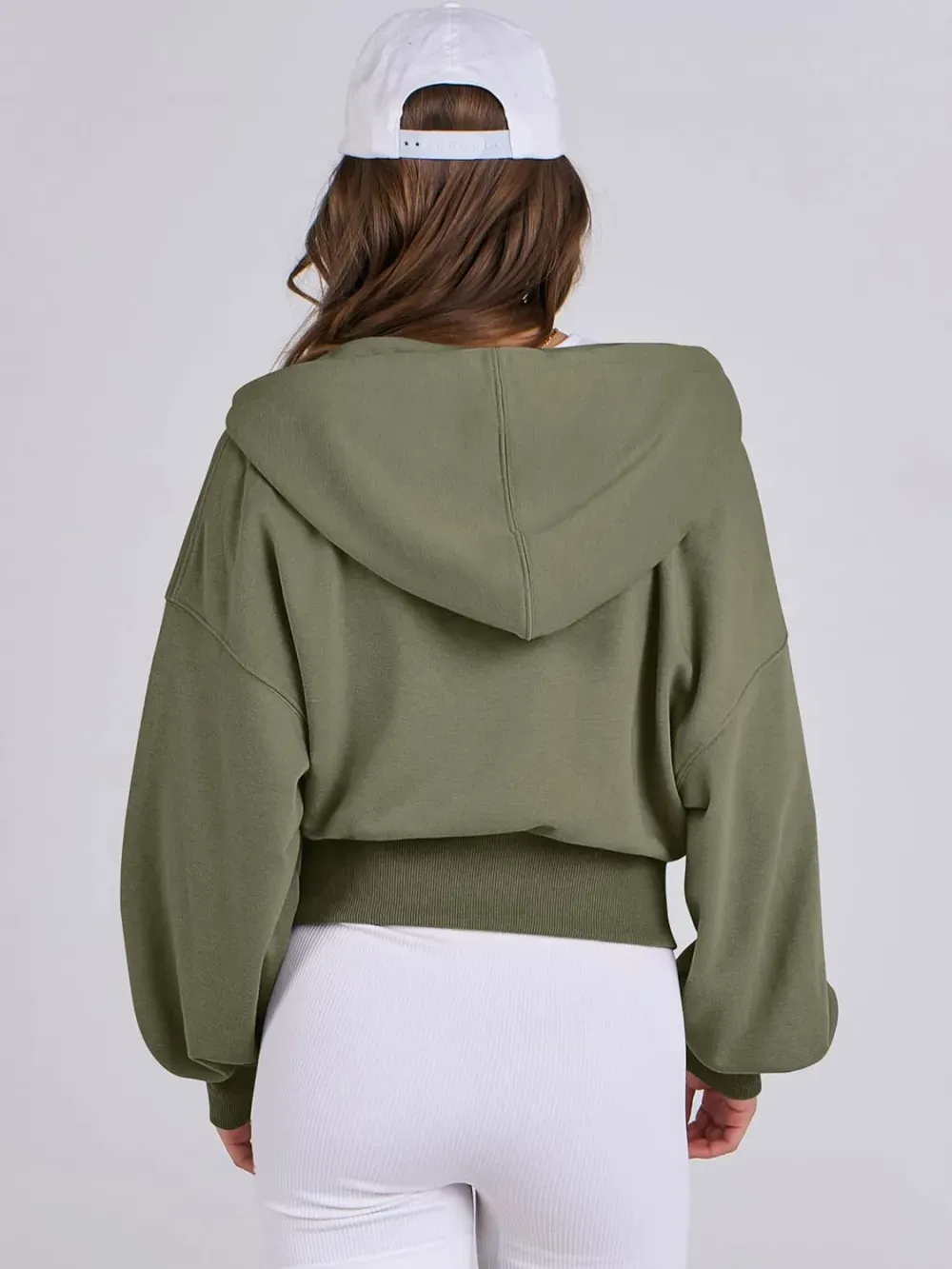 Women's Zip Up Hoodies Cropped Sweatshirts Full Zip Jackets Casual Fashion Fall Outfits Winter Clothes