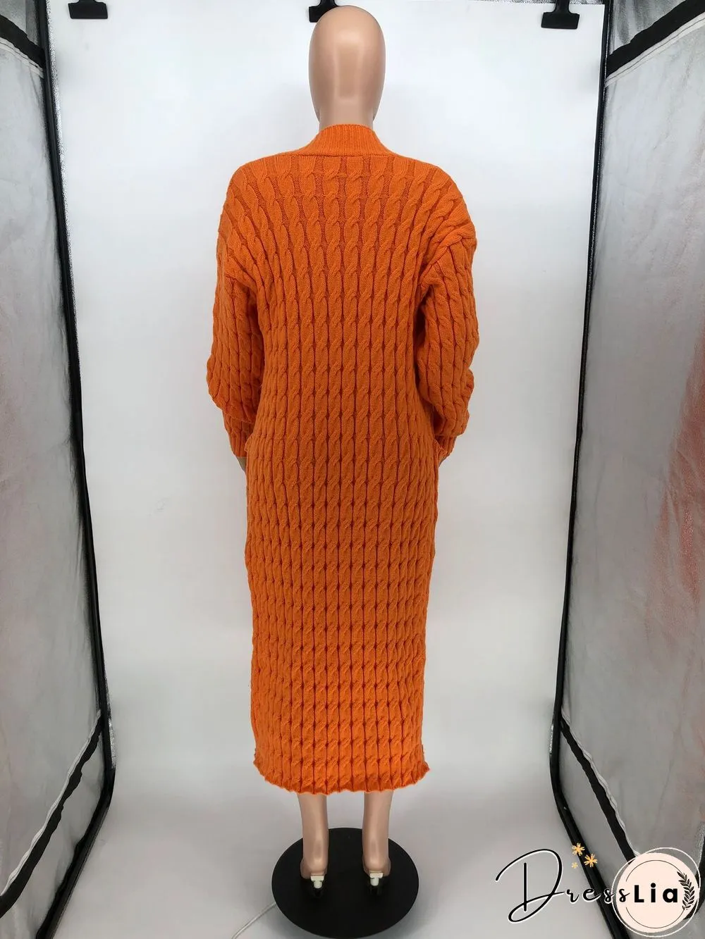 Winter Crochet Loose Long Twist Sweater Cardigan