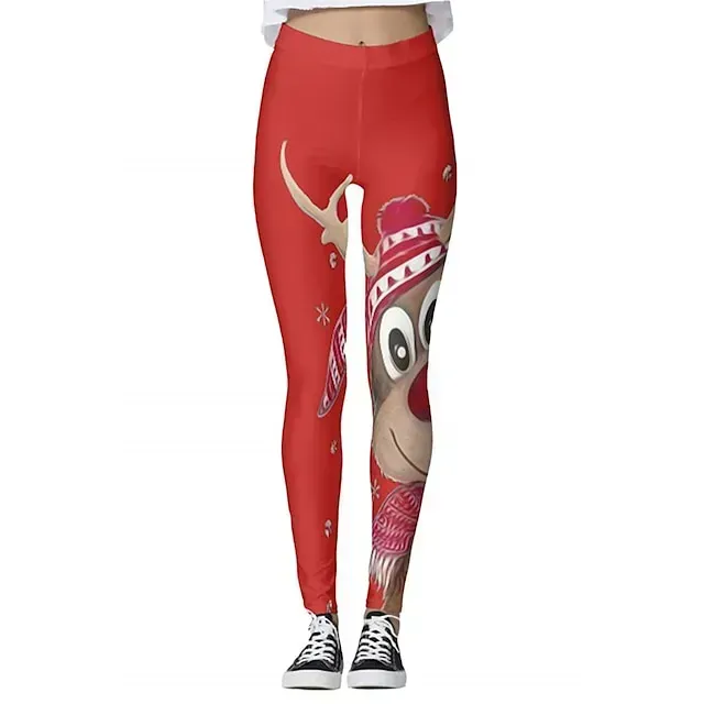 Santa Claus Leggings Jogger Pants Women's Christmas Christmas Christmas Eve Adults' Christmas New Year Eve Polyester Lycra Spandex Pants