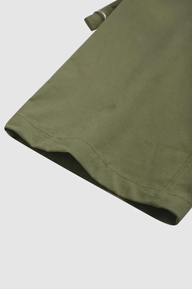 Flap Pocket Zip Detail Straight Leg Cargo Pants