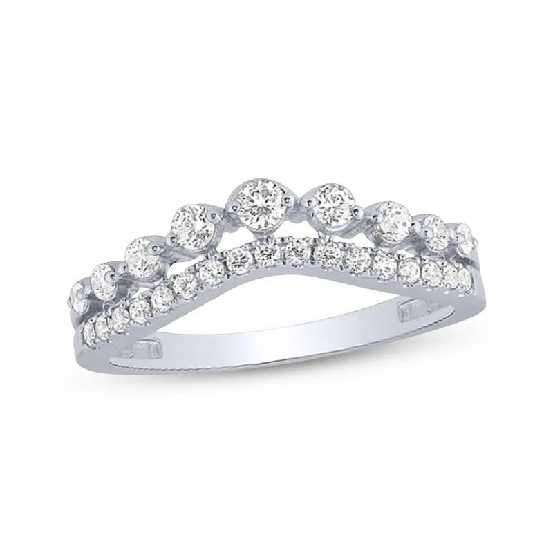 Diamond Contour Ring 1/2 ct tw Round-cut 14K White Gold